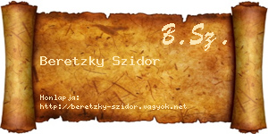 Beretzky Szidor névjegykártya